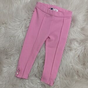 Janie and Jack Light Pink Leggings with Button Detail